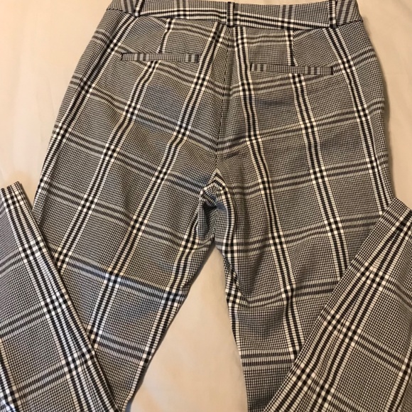 Banana Republic Sloan Pants Womans 6 Houndstooth Plaid Crop Rayon - Picture 2 of 8